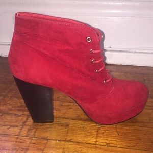 Women’s red booties